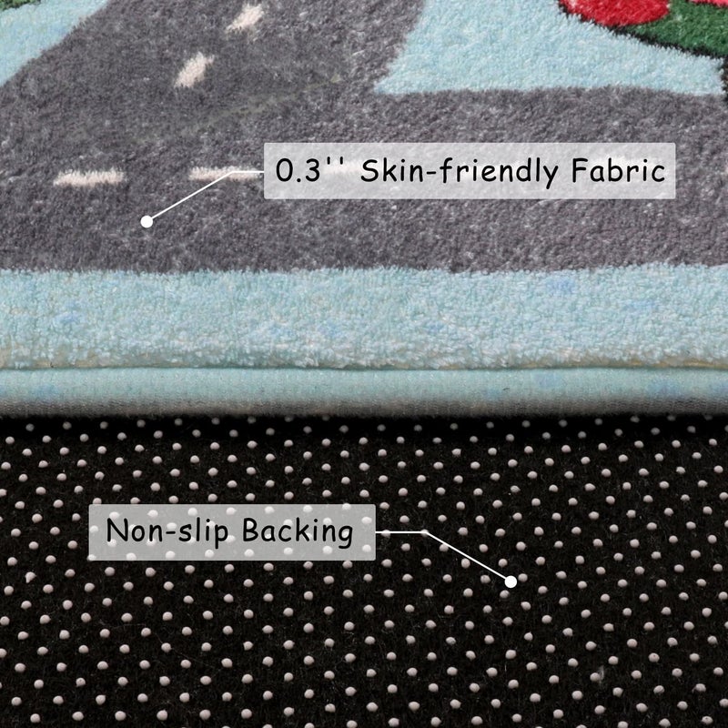 LIVEBOX Soft Kids Rug 4'x6' Carpet Play Mat for Baby Boys Girls, City Life Road Traffic Playroom Rug for Playing Cars Toys, Educational Nursery Rugs for Children Bedroom Kids Room - Image 5